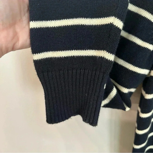 American Eagle Outfitters Men’s 1/4 Zip Navy & White Stripe Pullover Sz XL GUC - Picture 6 of 9